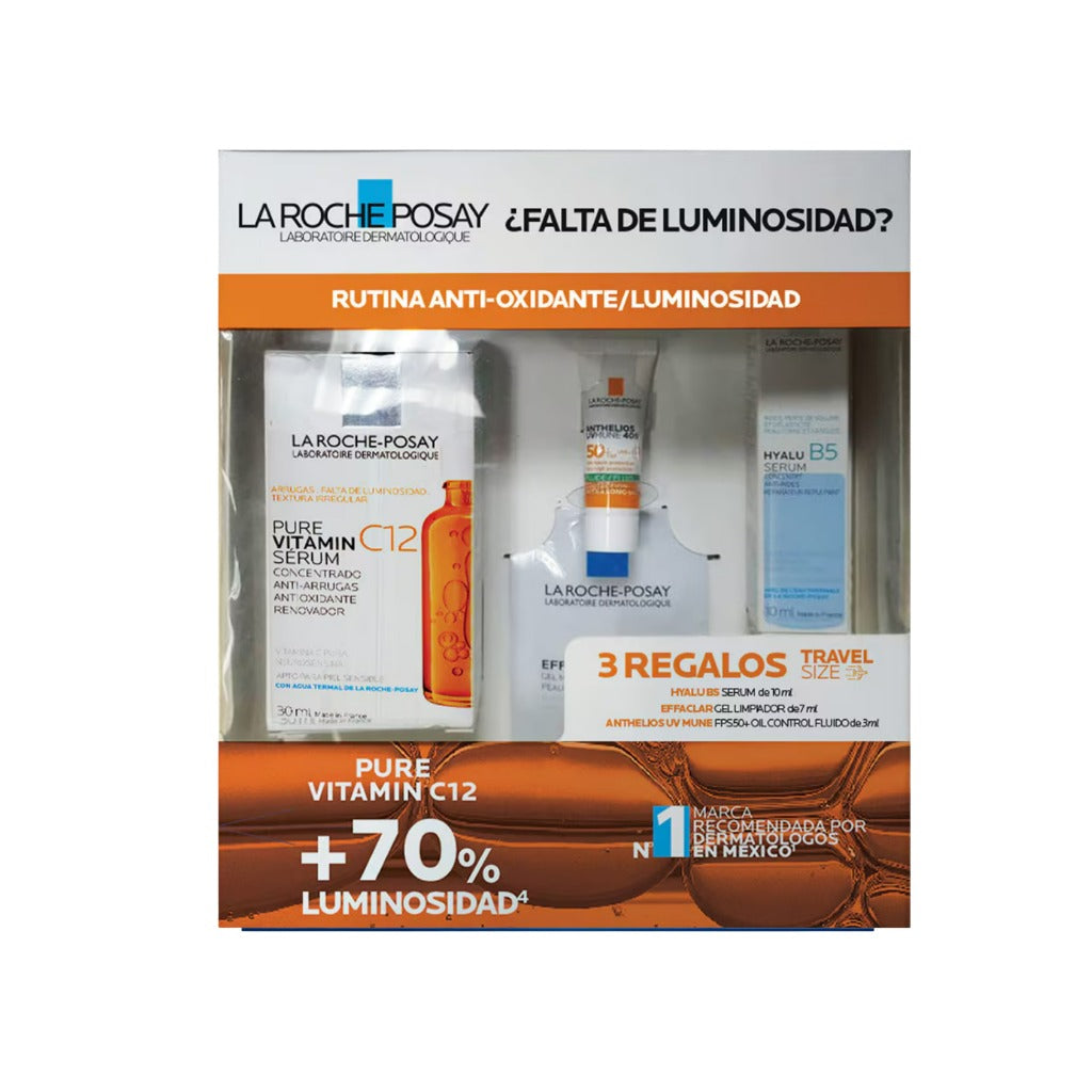 Kit Pure Vitamin C12 Serum 30Ml+Hyalu B5 Serum 10Ml+Anthelios Uvmune 400 Spf50+Effaclar Gel 7Ml Lrp 7509552971569 - 1