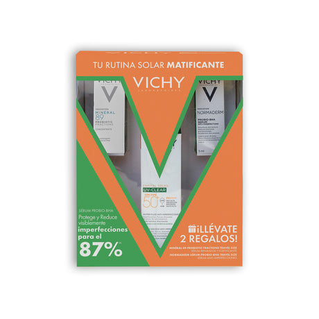Kit Capital Soleil Uv Clear Spf50+ 40 Ml+Mineral 89 Probiotic 5 Ml+Normaderm Probiobha  5 Ml Vichy - 7509552966800