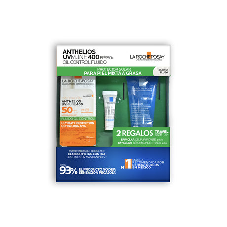 Kit-Anthelios Uve Mune 400 Fluido Oil Color 50+ 50Ml + Effaclar Moussant 50Ml + Effaclar Serum 3Ml - 7509552971507