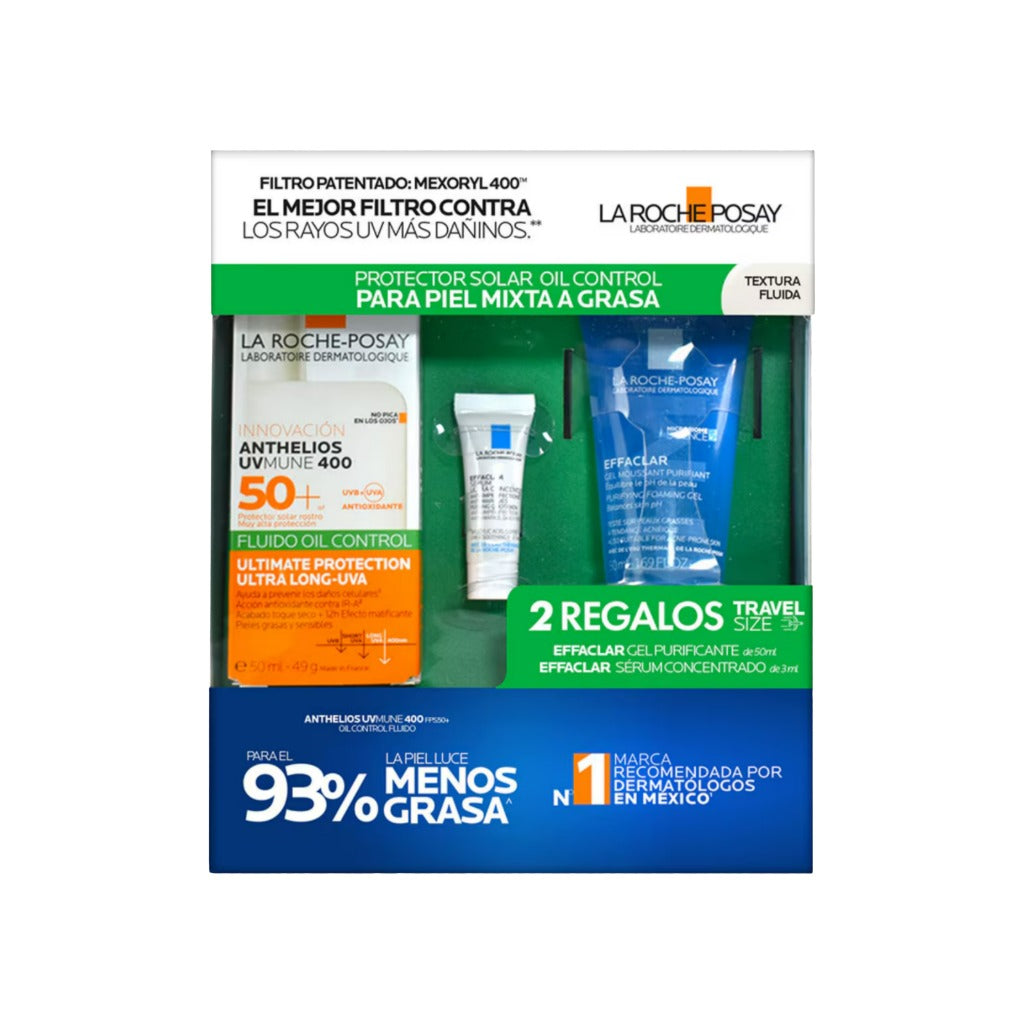Kit Anthelios Uvmune 400 50+Fluido Oil Control 50Ml+Effaclar Gel 50Ml+Effaclar Serum 3Ml Lrp 7509552972733  - 1
