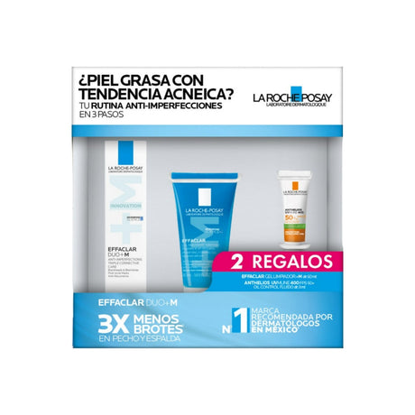 Kit Effaclar Duo+M 40Ml+Effaclar Gel Moussant 50Ml+ Anthelios Uve Mune 400 3Ml La Roche Posay 7509552973624  - 1